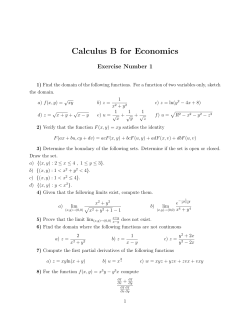Calculus B for Economics