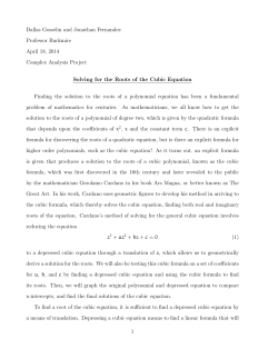 Solving for the Roots of the Cubic Equation