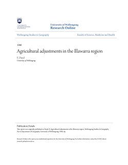 Agricultural adjustments in the Illawarra region