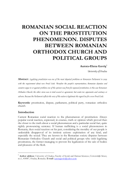 romanian social reaction on the prostitution phenomenon. disputes