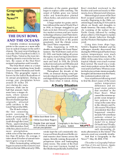 Geography in the News&trade; THE DUST BOWL AND THE