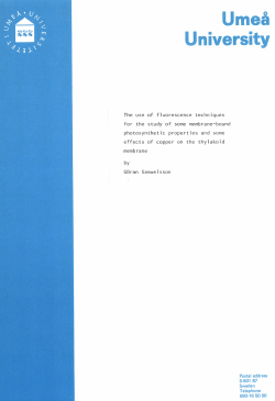 The use of fluorescence techniques for the study of some membrane