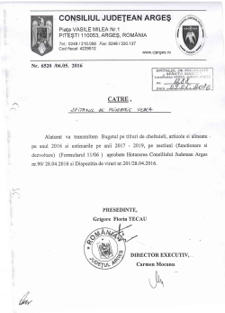 Bugetul de venituri si cheltuieli pe 2016