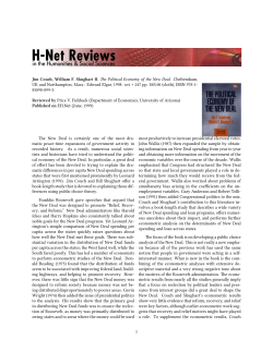 Price Fishback on The Political Economy of the New Deal - H-Net