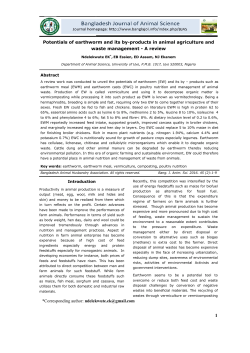 *Corresponding author: ndelekwute.ek@gm Potentials of earthworm