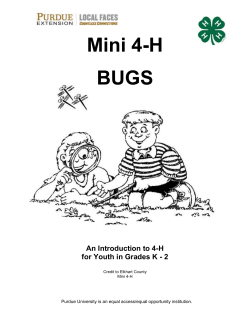 Mini 4-H BUGS - Purdue University