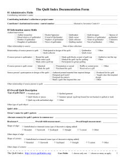 The Quilt Index Documentation Form