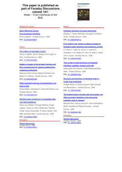 This paper is published as part of Faraday Discussions volume 141: