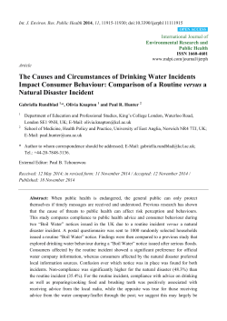 The Causes and Circumstances of Drinking Water Incidents Impact