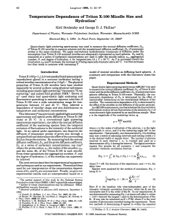 Temperature Dependence of Triton X