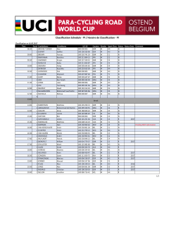 Classification Schedule - PI / Horaire de Classification - PI
