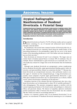 Atypical Radiographic Manifestations of Duodenal Diverticula: A