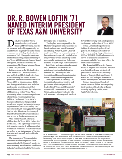 DR. R. BOWEN LOFTlN `71 NAMED lNTERlM PRESlDENT OF