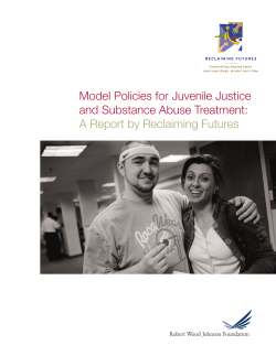 Model Policies for Juvenile Justice and Substance Abuse Treatment