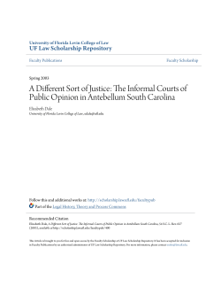 A Different Sort of Justice: The Informal Courts of Public Opinion in