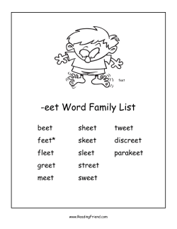 EET Word Family Worksheets