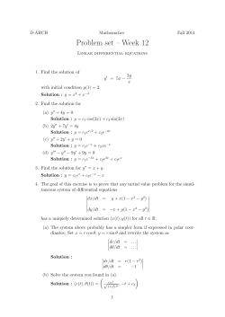 Problem set &ndash; Week 12 - D-MATH