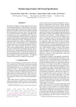 Machine Improvisation with Formal Specifications