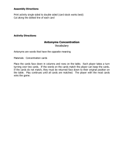 Antonyms Concentration Vocabulary