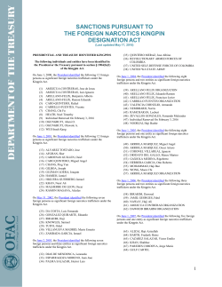 sanctions pursuant to the foreign narcotics