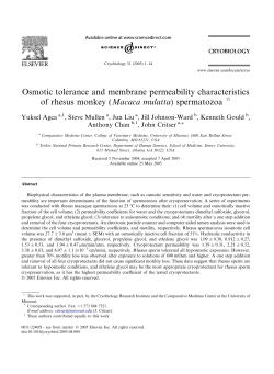 Osmotic tolerance and membrane permeability characteristics of