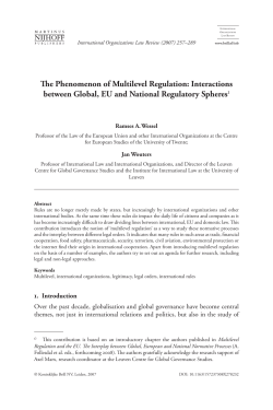 The Phenomenon of Multilevel Regulation: Interactions between
