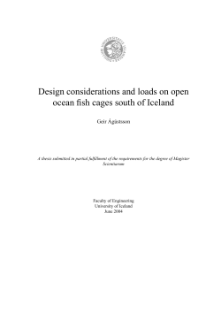 Design considerations and loads on open ocean fish cages south of