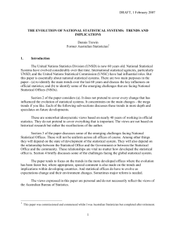 DRAFT, 1 February 2007 1 THE EVOLUTION OF NATIONAL