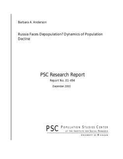 Russia Faces Depopulation? Dynamics of Population Decline