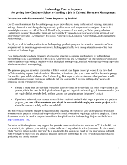 Sample Archaeology Emphasis