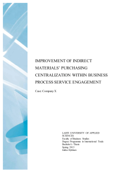 improvement of indirect materials` purchasing