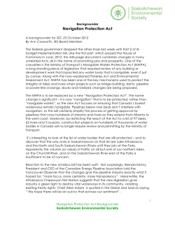 Navigation Protection Act - Saskatchewan Environmental Society