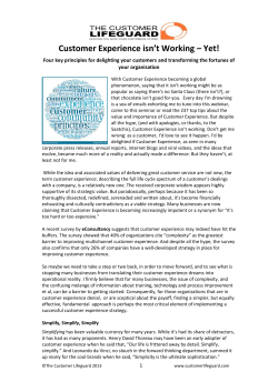 Four Principles of Customer Experience