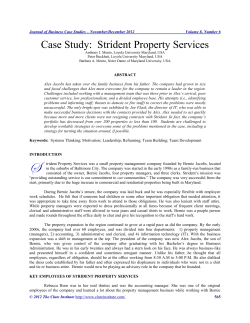 Case Study: Strident Property Services (PDF Available)