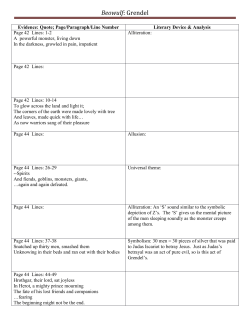 Grendel Reading Chart