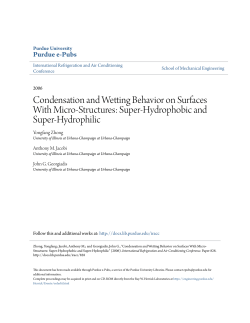 Condensation and Wetting Behavior on Surfaces - Purdue e-Pubs