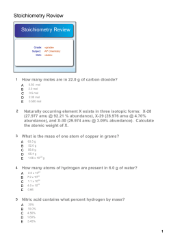 Stoichiometry Review Questions