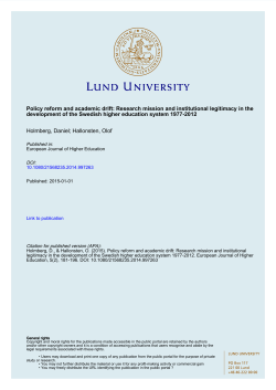 Policy reform and academic drift: Research mission and institutional