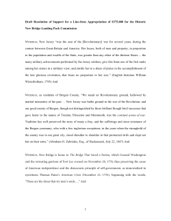 Support the Draft Resolution - Bergen County Historical Society