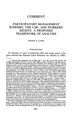 Participatory Management Schemes, the Law, and Workers` Rights