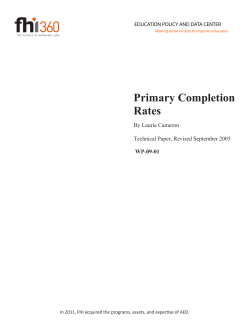 Primary Completion Rates - Education Policy Data Center