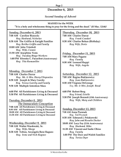 December 6, 2015 - St. Maximilian Kolbe