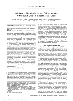 Minimum Effective Volume of Lidocaine for Ultrasound