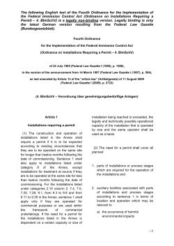 Fourth Ordinance for the Implementation of the Federal Immission