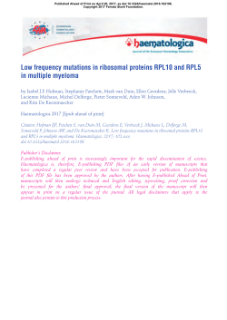 Low frequency mutations in ribosomal proteins