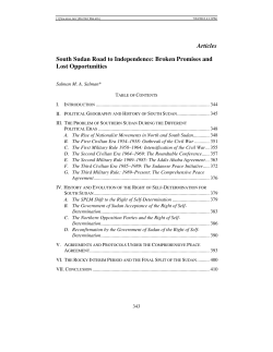 Articles South Sudan Road to Independence: Broken Promises and