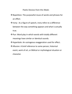 Poetic Devices from this Week
