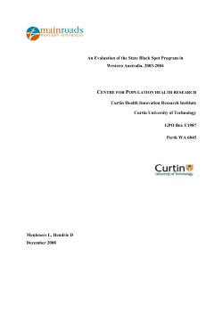 An Evaluation of the State Black Spot Program in