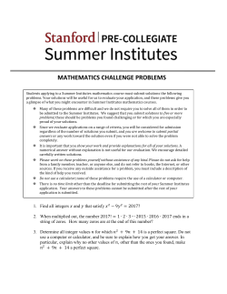MATHEMATICS CHALLENGE PROBLEMS