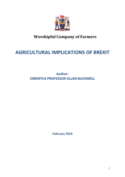 AGRICULTURAL IMPLICATIONS OF BREXIT